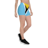 St Lucia Flag Leggings Shorts - Conscious Apparel Store