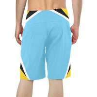 St Lucia Flag Men's All Over Print Board Shorts - Conscious Apparel Store