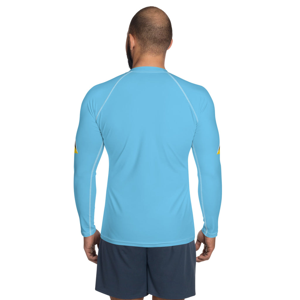 St Lucia Flag Men's Rash Guard - Conscious Apparel Store
