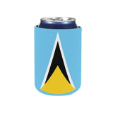 ST Lucia Flag Neoprene Can Cooler 4" x 2.7" dia. - Conscious Apparel Store