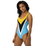 St Lucia Flag One-Piece Swimsuit - Conscious Apparel Store