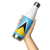 St Lucia Flag Stainless Steel Water Bottle - Conscious Apparel Store