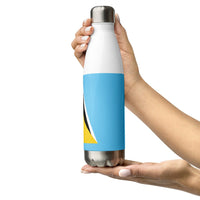 St Lucia Flag Stainless Steel Water Bottle - Conscious Apparel Store