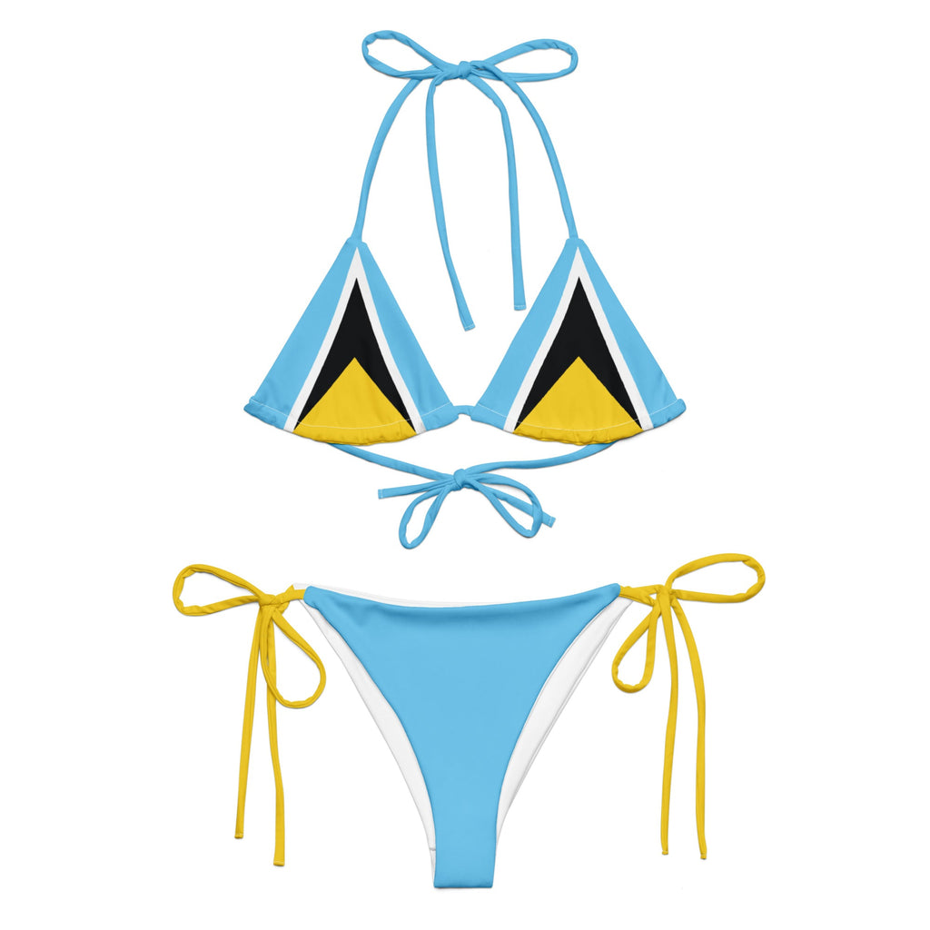 St Lucia Flag string bikini - Conscious Apparel Store