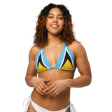 St Lucia Flag string bikini top - Conscious Apparel Store