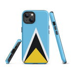 St Lucia Flag Tough Cellphone Case for iPhone® - Conscious Apparel Store