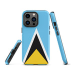 St Lucia Flag Tough Cellphone Case for iPhone® - Conscious Apparel Store