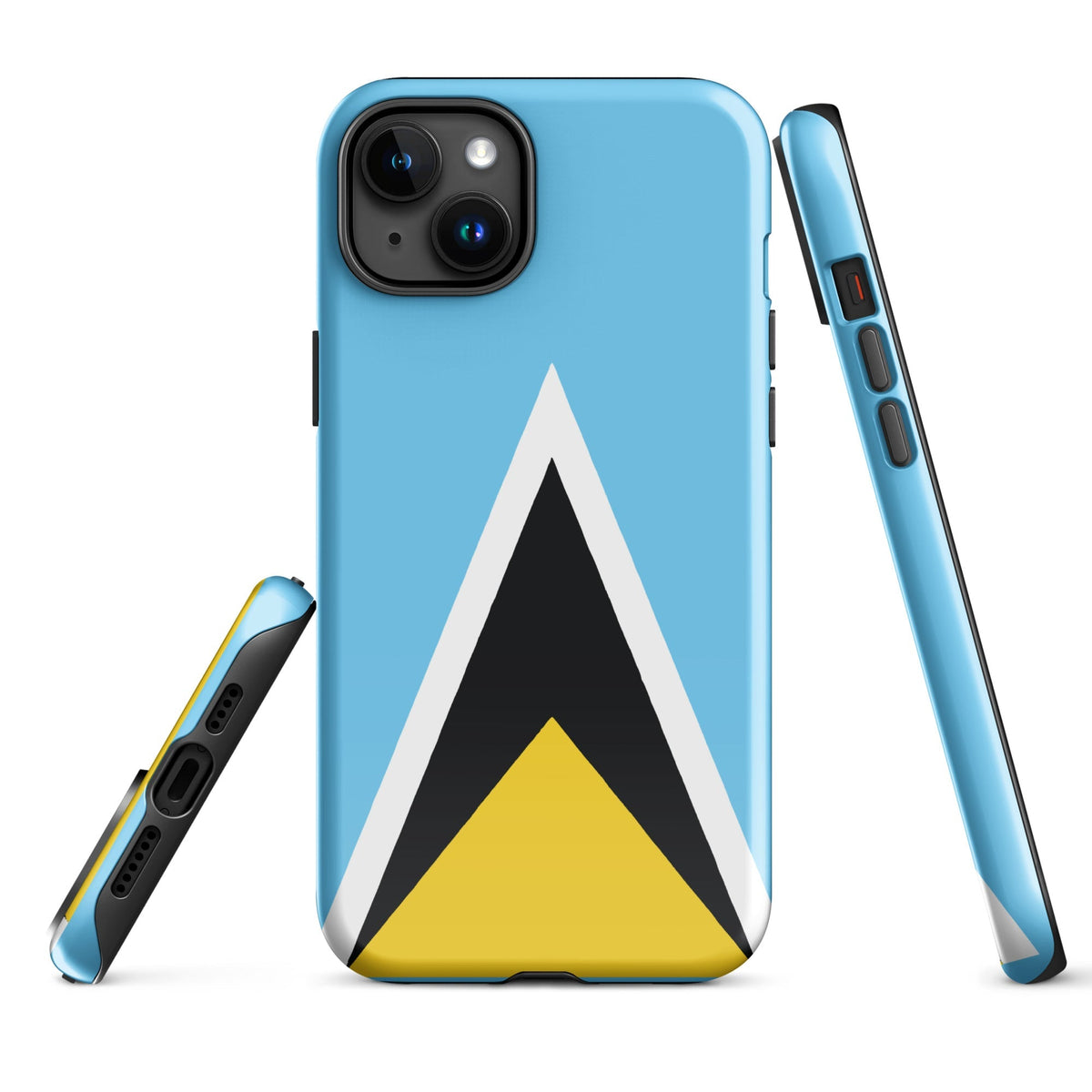 St Lucia Flag Tough Cellphone Case for iPhone® - Conscious Apparel Store