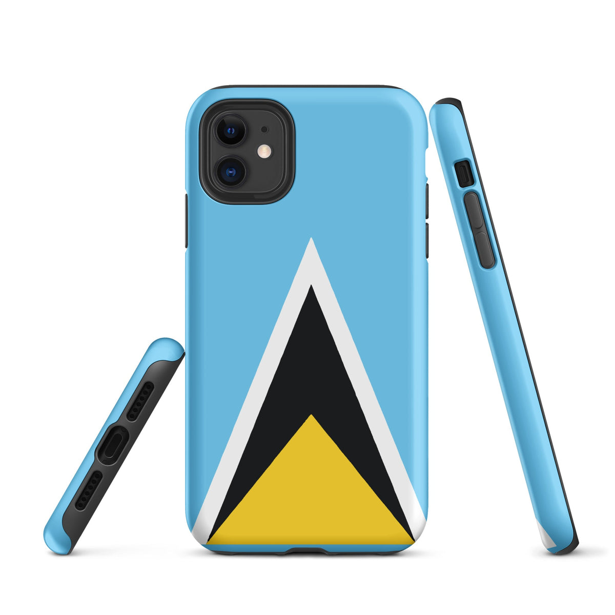 St Lucia Flag Tough Cellphone Case for iPhone® - Conscious Apparel Store