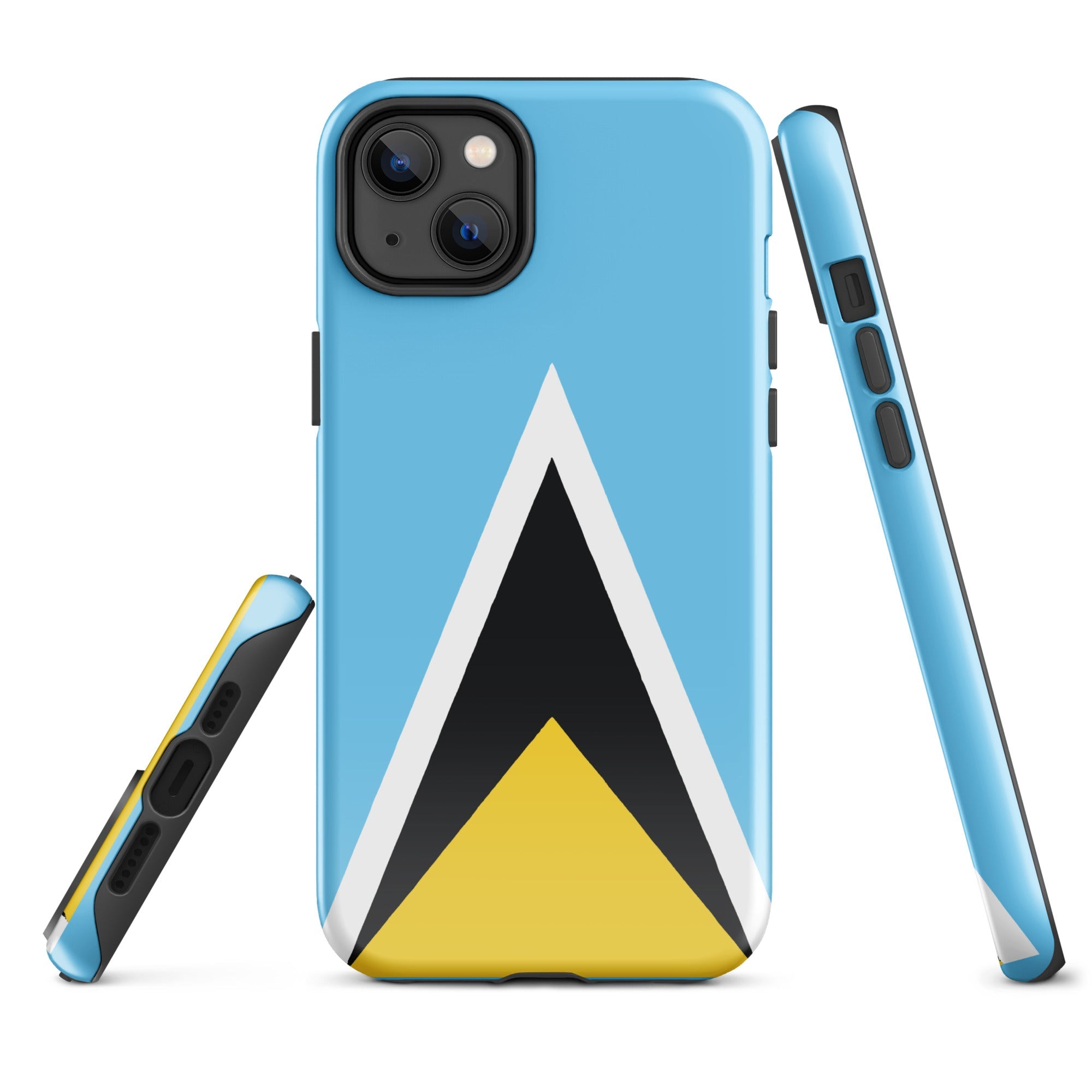 St Lucia Flag Tough Cellphone Case for iPhone® - Conscious Apparel Store