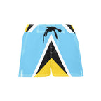 St Lucia Flag Women's Casual Board Shorts - Conscious Apparel Store