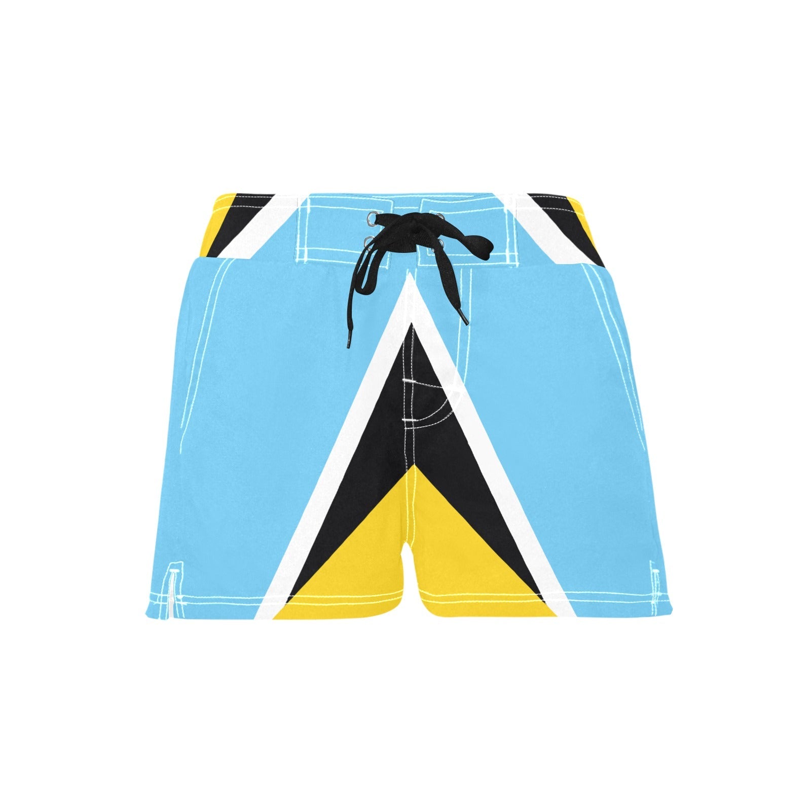 St Lucia Flag Women's Casual Board Shorts - Conscious Apparel Store