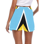 St Lucia Flag Women's Casual Board Shorts - Conscious Apparel Store