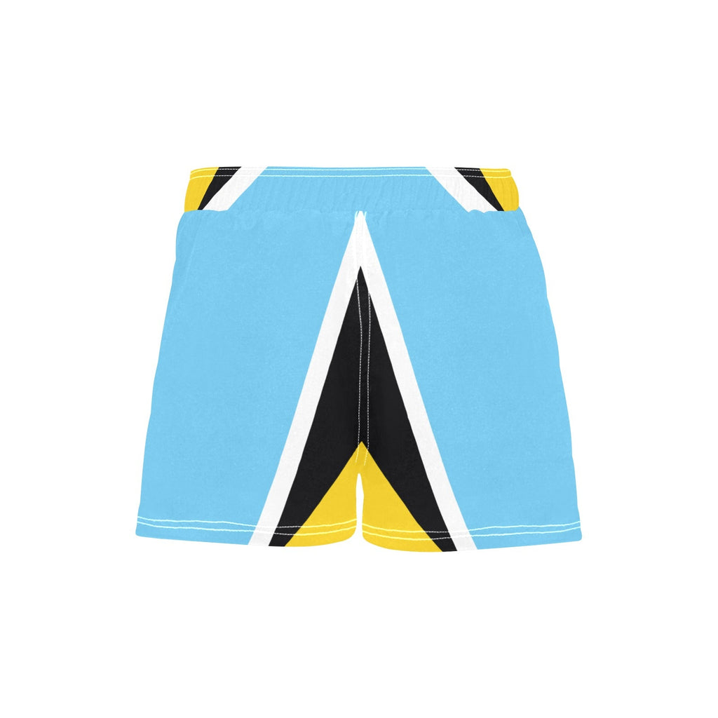 St Lucia Flag Women's Casual Board Shorts - Conscious Apparel Store
