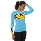 St Lucia Flag Women's Rash Guard - Conscious Apparel Store