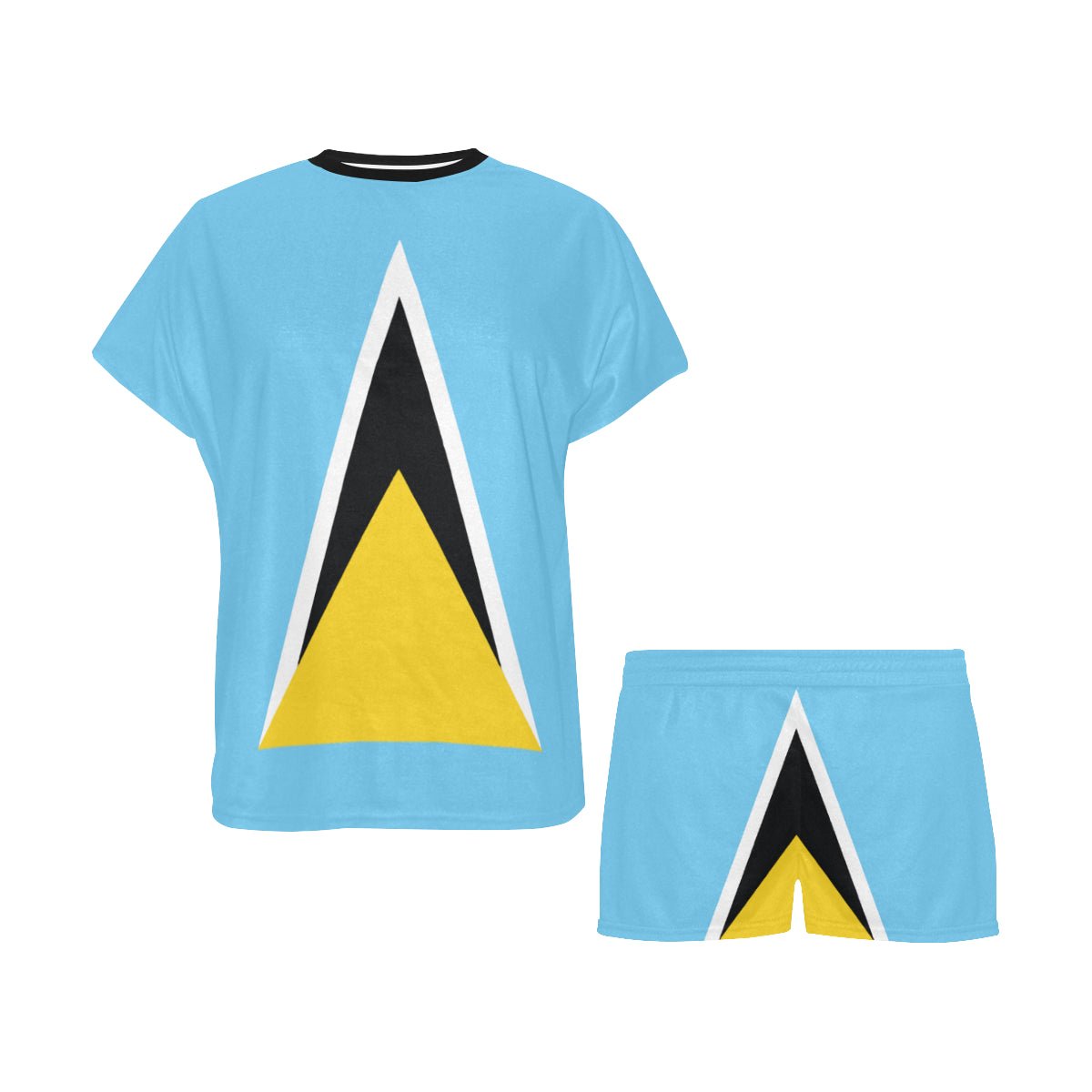 St Lucia Flag Women's Short Pajama Set - Conscious Apparel Store