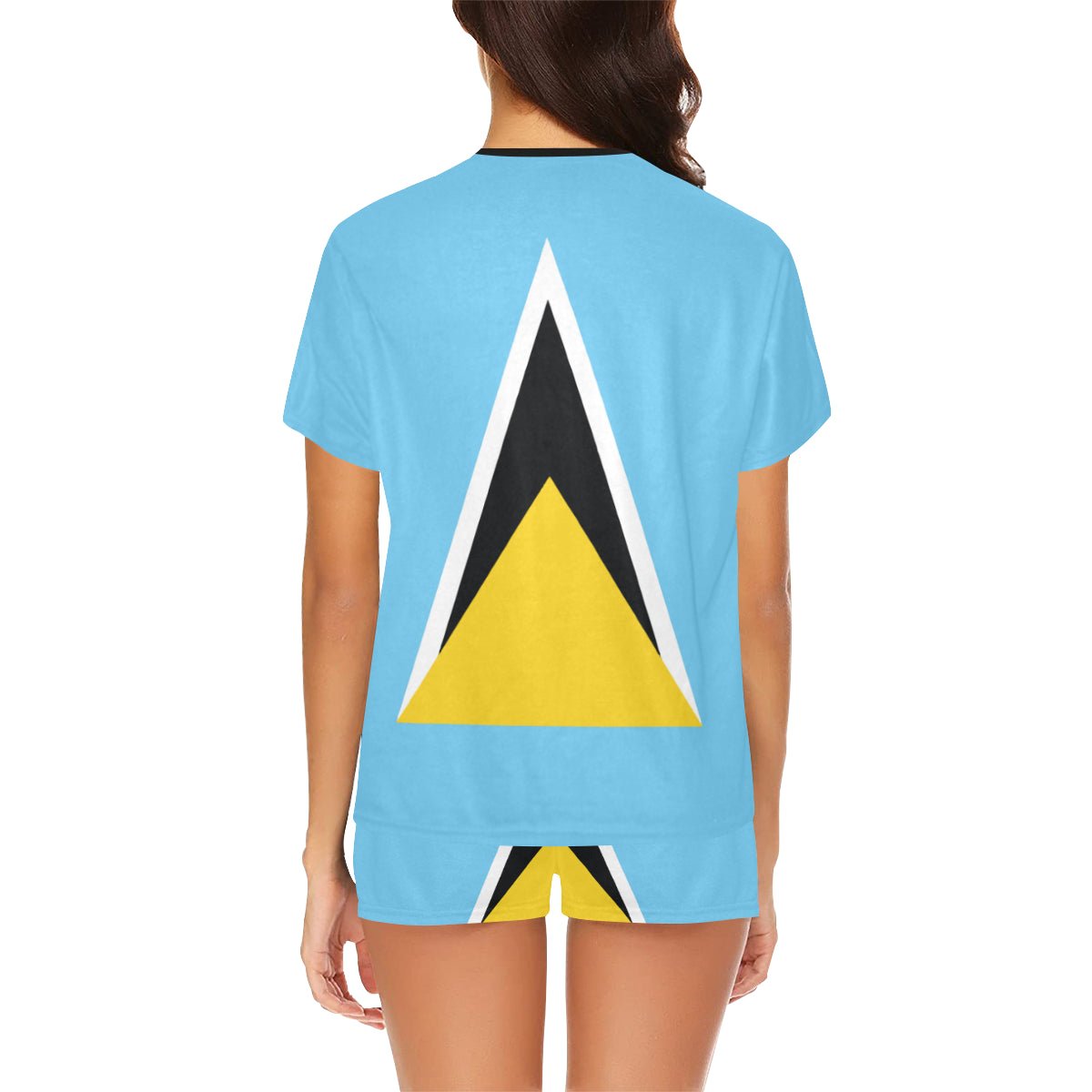 St Lucia Flag Women's Short Pajama Set - Conscious Apparel Store