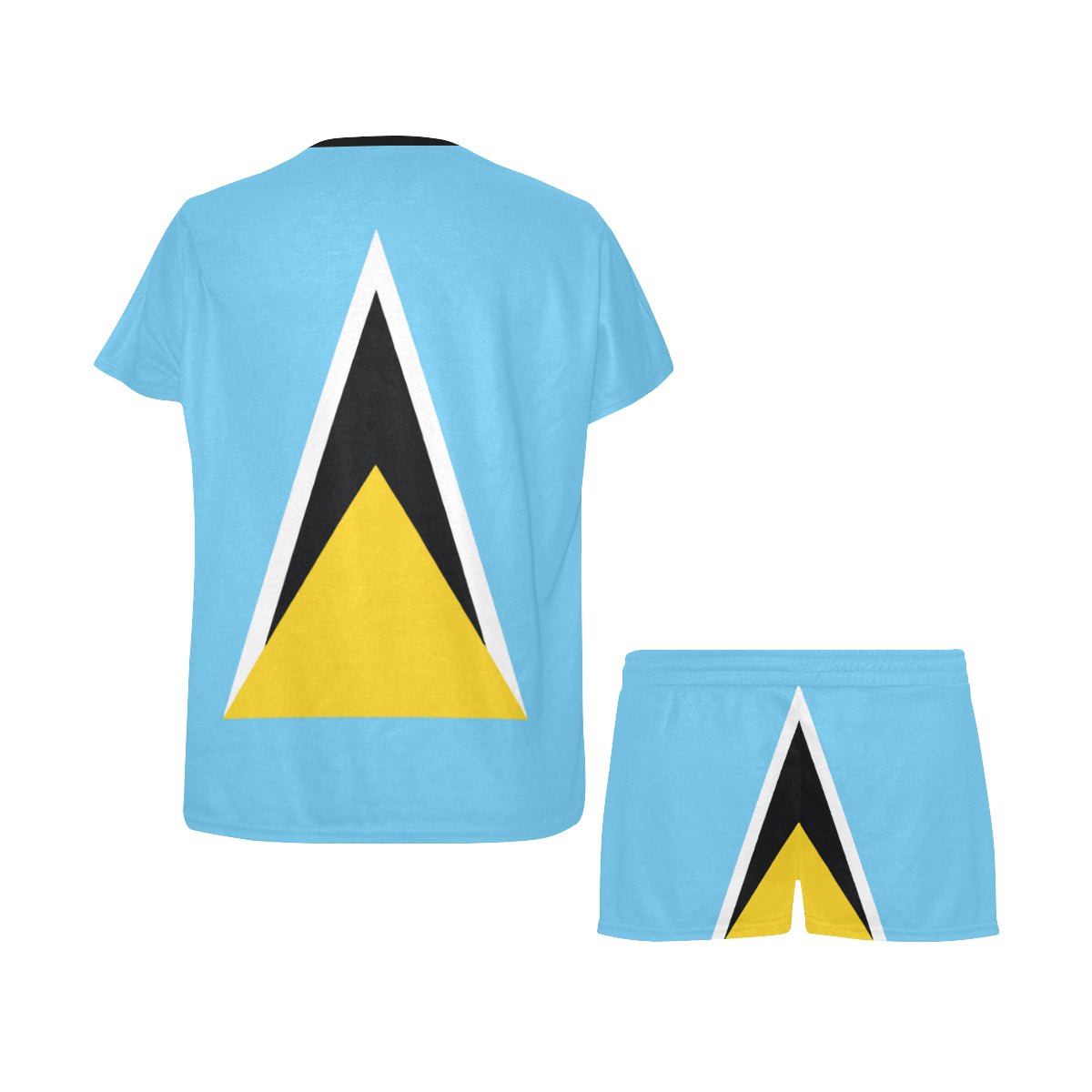 St Lucia Flag Women's Short Pajama Set - Conscious Apparel Store