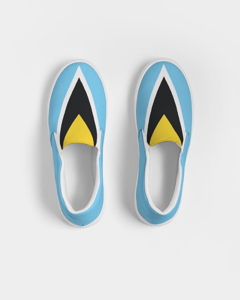 St Lucia Flag Women's Slip-On Canvas Shoe - Conscious Apparel Store