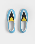 St Lucia Flag Women's Slip-On Canvas Shoe - Conscious Apparel Store