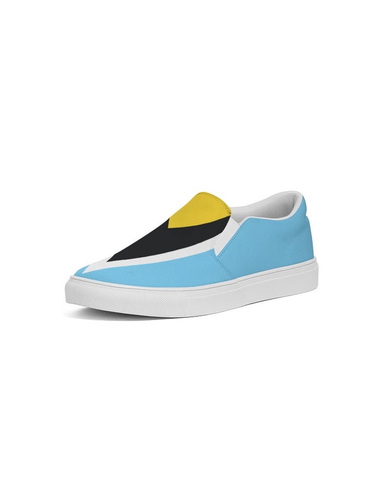 St Lucia Flag Women's Slip-On Canvas Shoe - Conscious Apparel Store