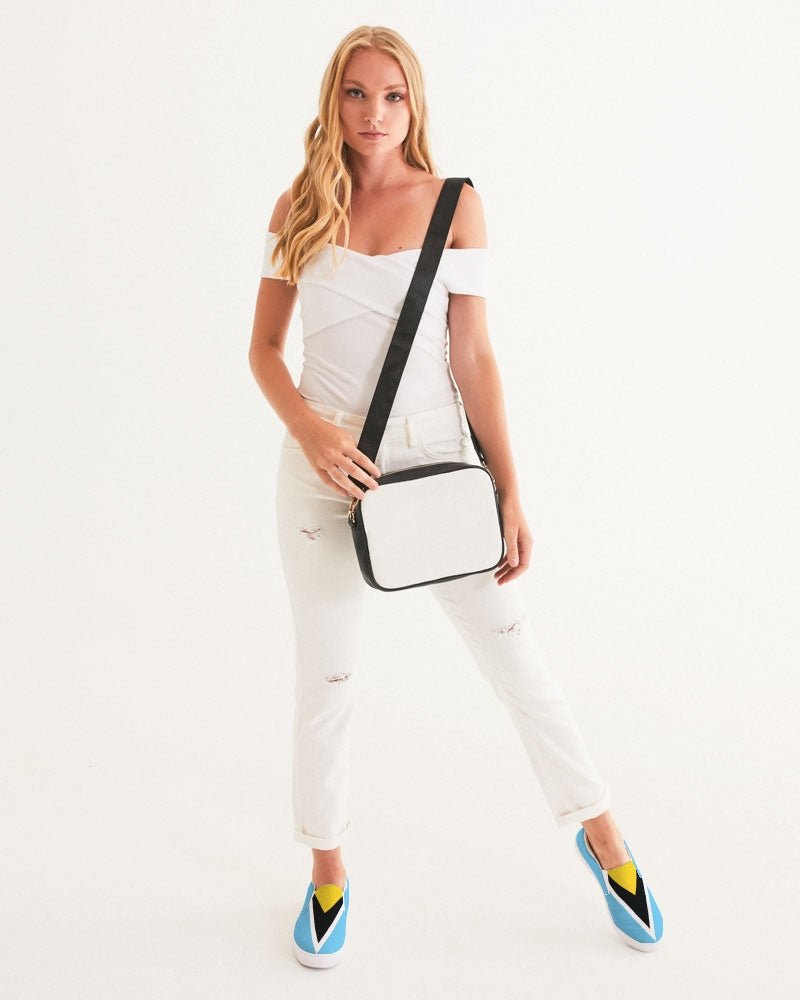 St Lucia Flag Women's Slip-On Canvas Shoe - Conscious Apparel Store