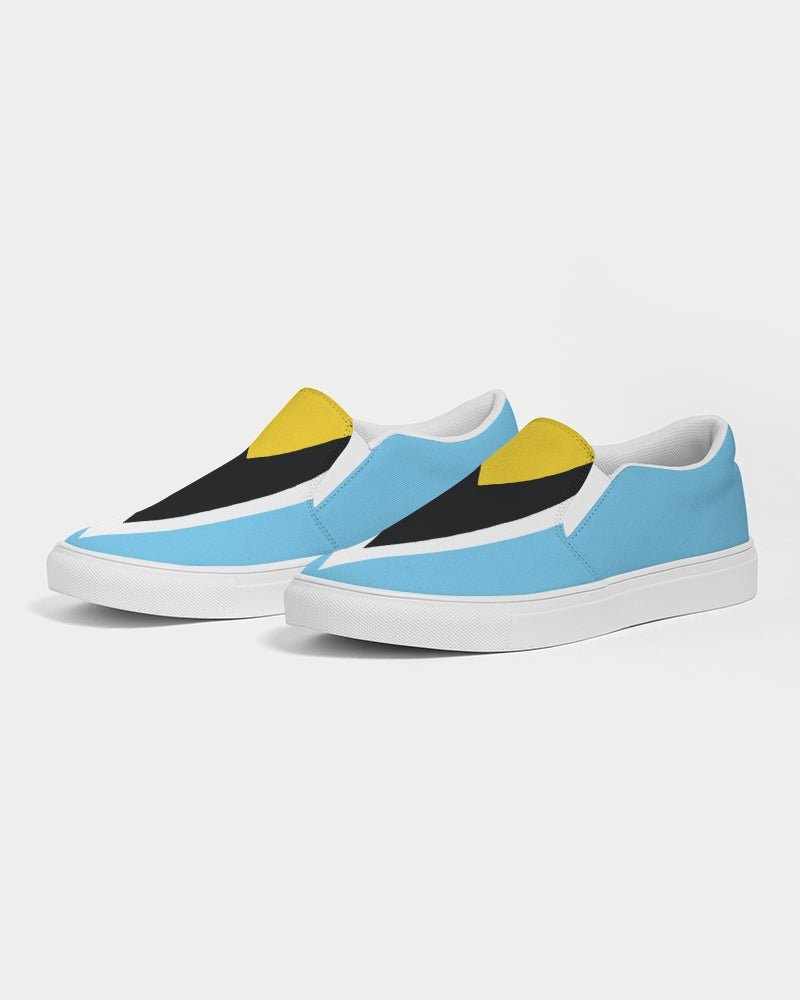 St Lucia Flag Women's Slip-On Canvas Shoe - Conscious Apparel Store