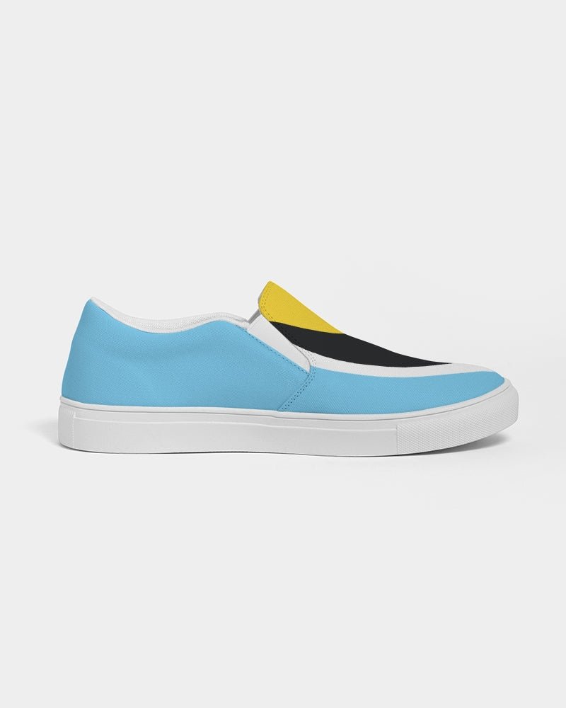 St Lucia Flag Women's Slip-On Canvas Shoe - Conscious Apparel Store