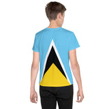 St Lucia Flag Youth crew neck t-shirt - Conscious Apparel Store