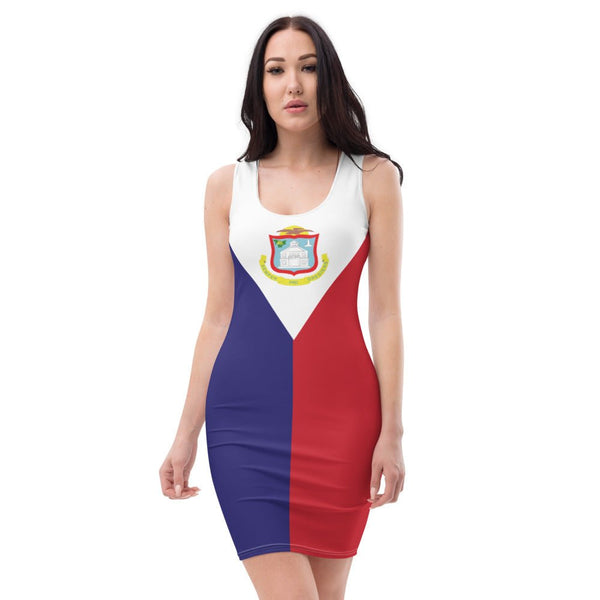 St Maarten Flag Bodycon Dress - Conscious Apparel Store