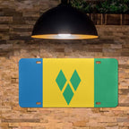St Vincent Flag Custom License Plate - Conscious Apparel Store