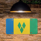 St Vincent Flag Custom License Plate - Conscious Apparel Store