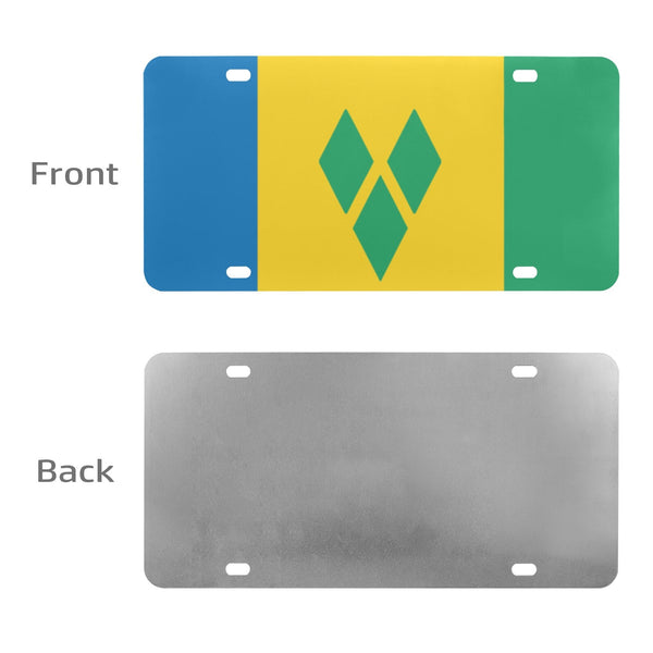 St Vincent Flag Custom License Plate - Conscious Apparel Store