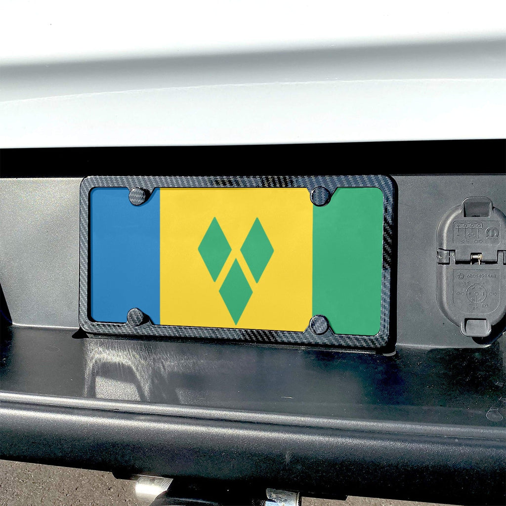 St Vincent Flag Custom License Plate - Conscious Apparel Store