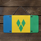St Vincent Flag Custom License Plate - Conscious Apparel Store