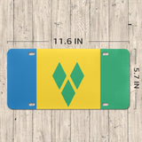 St Vincent Flag Custom License Plate - Conscious Apparel Store