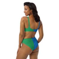 St Vincent Flag High-Waisted Bikini Customizable Set - Conscious Apparel Store