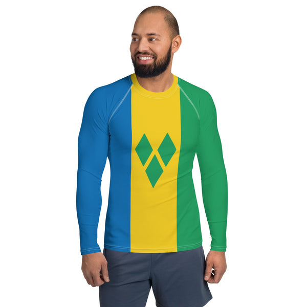 St Vincent Flag Men's Rash Guard - Conscious Apparel Store