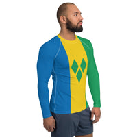 St Vincent Flag Men's Rash Guard - Conscious Apparel Store