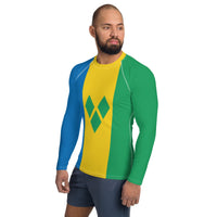 St Vincent Flag Men's Rash Guard - Conscious Apparel Store
