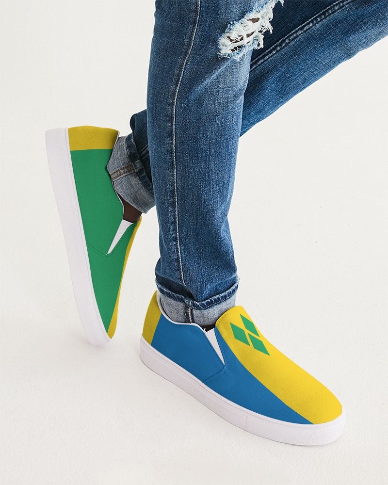 St Vincent Flag Men's Slip-On Canvas Shoe - Conscious Apparel Store