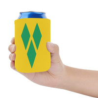 St Vincent Flag Neoprene Can Cooler 4" x 2.7" dia. - Conscious Apparel Store
