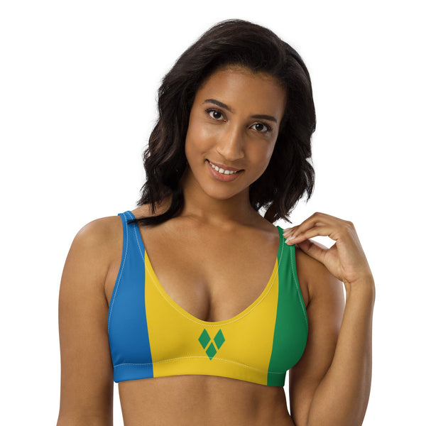 St Vincent Flag padded bikini top - Conscious Apparel Store