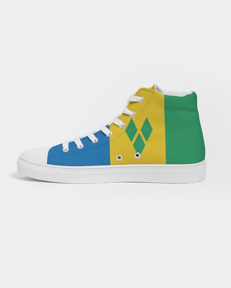 St Vincent Flag Women's Hightop Canvas Shoe - Conscious Apparel Store