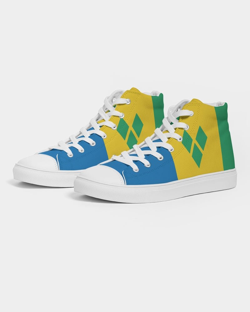 St Vincent Flag Women's Hightop Canvas Shoe - Conscious Apparel Store