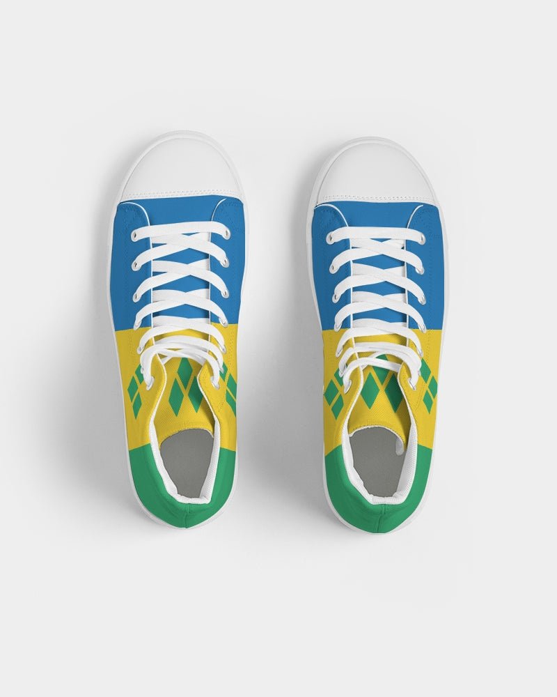 St Vincent Flag Women's Hightop Canvas Shoe - Conscious Apparel Store
