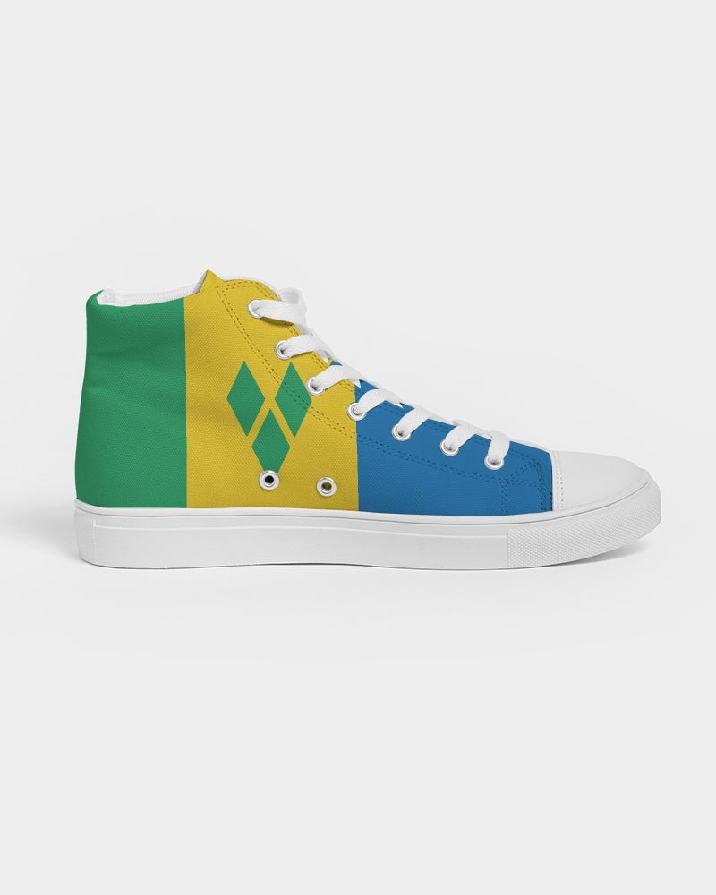 St Vincent Flag Women's Hightop Canvas Shoe - Conscious Apparel Store
