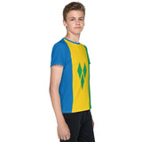 St Vincent Flag Youth crew neck t-shirt - Conscious Apparel Store