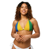 St Vincent & The Grenadines All-over print recycled string bikini top - Conscious Apparel Store