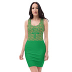 Subliminal Egyptian Ankh Cross (Green) Bodycon Dress - Conscious Apparel Store